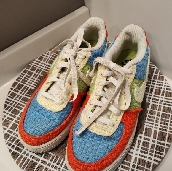 🥳GUC Nike Air Force 1 Low Top LV8 Next Nature TD Hemp Multicolor Sneaker, 6Y - Picture 10 of 16